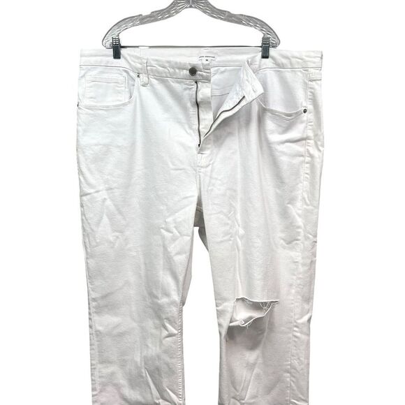 Good American Women Jeans Good Waist Stretch Distressed Raw White Plus Sz 22 - Picture 3 of 7